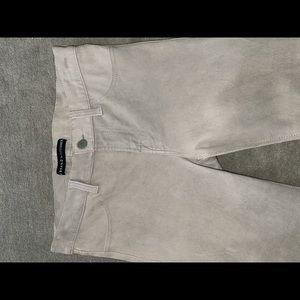 J rand x Intermix Grey lamb leather skinny jeans